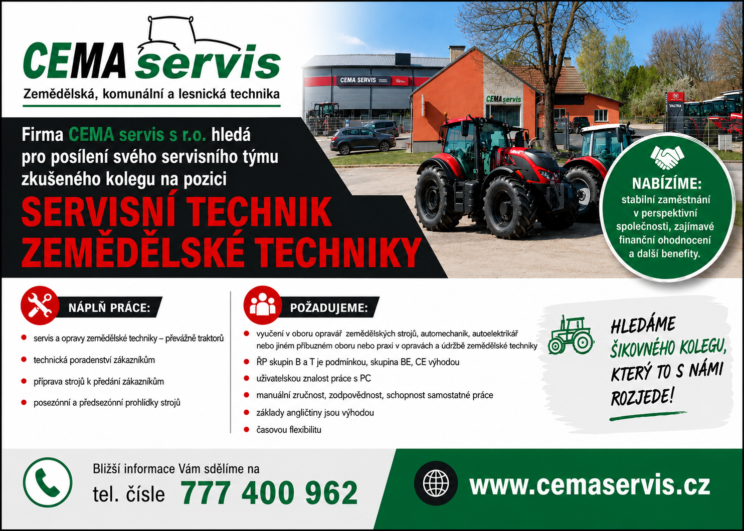 Inzerát — servisní technik