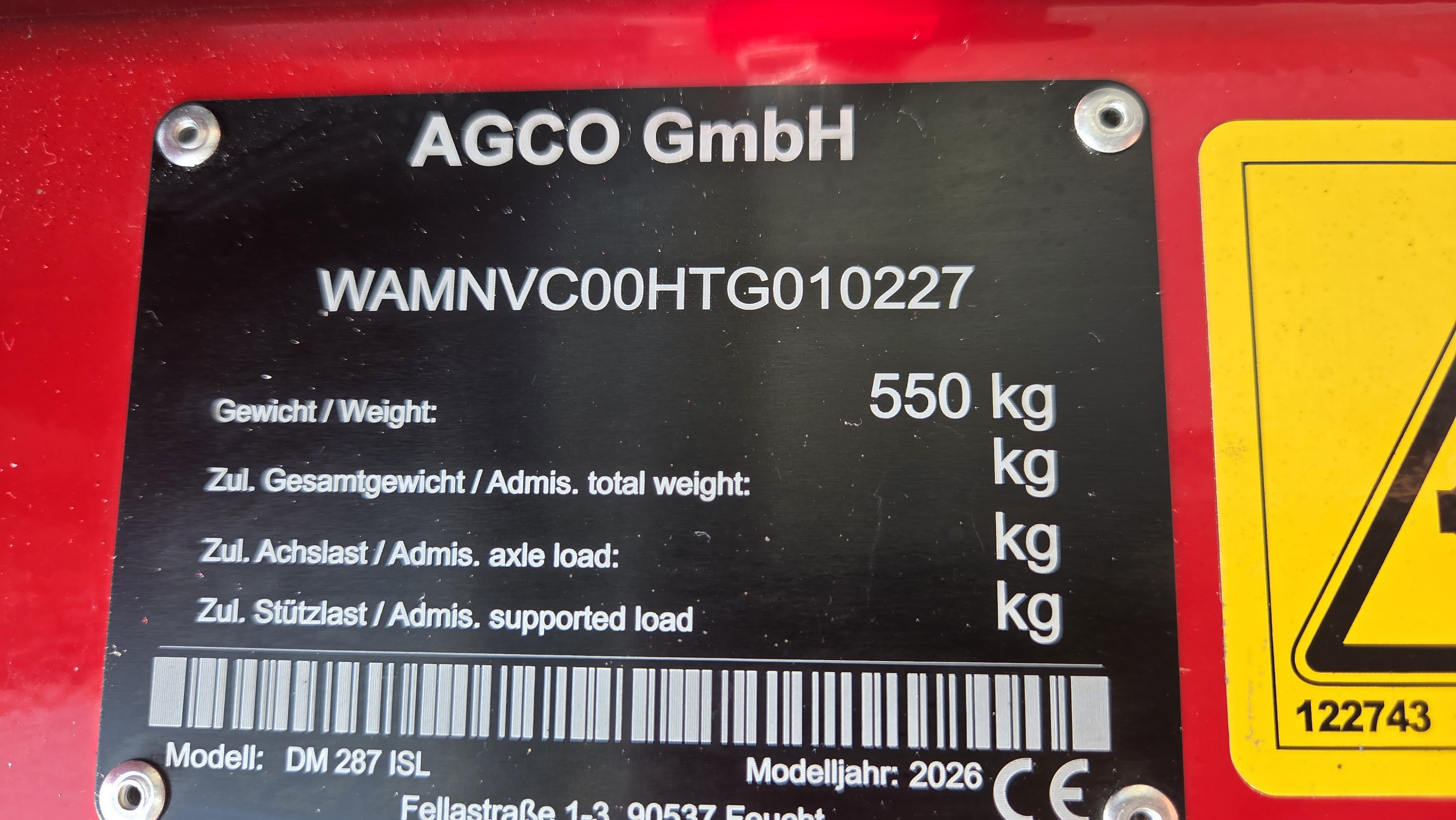 Diskový žací stroj MASSEY FERGUSON DM 287 ISL